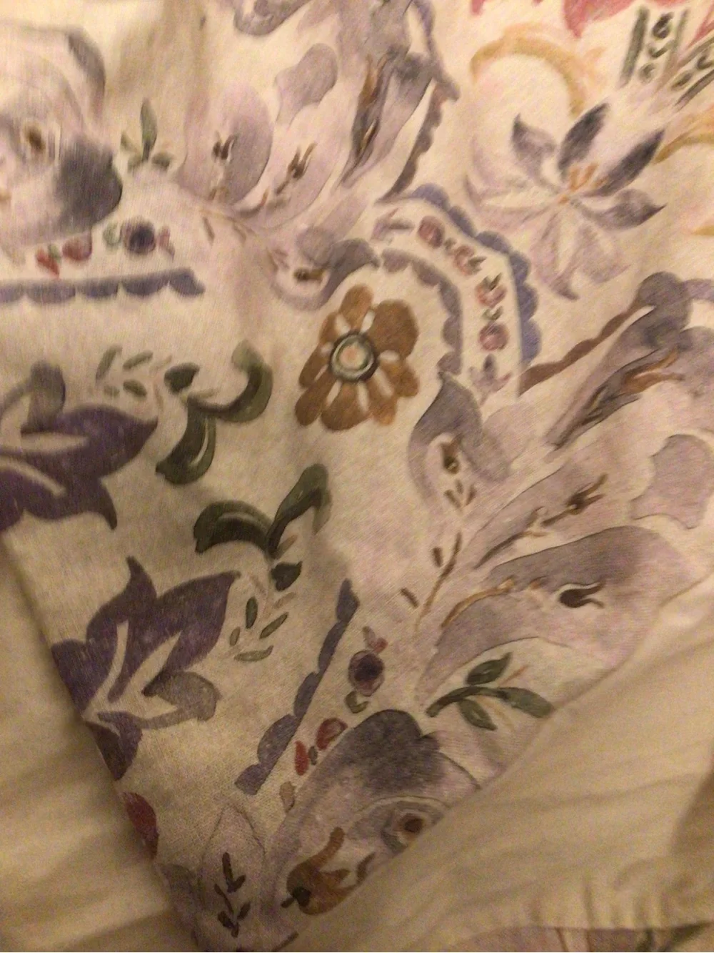 Pottery Barn Duet cover paisley print top & plain underneath SZ 92x88” cotton